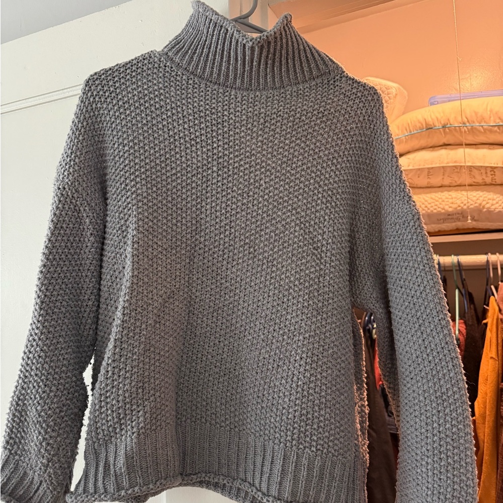 BB Dakota Grey Knit Turtleneck Sweater